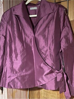 NWT Kate Hill 100% Pure Silk Wrap Blouse 22W